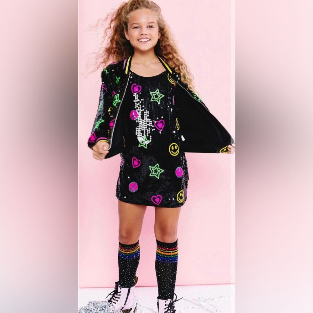 Lola + The Boys Black and Pink Sequin Slip Dress - Picture 2 of 10